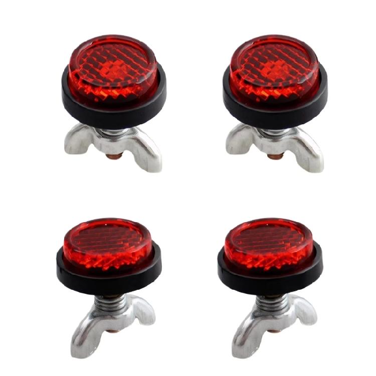

4/8Pcs Motorcycle License Frame Bolts Round Reflective Design Plastic Metal Hardware Enhanced Visibility Solution
