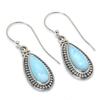 Natural Republic Larimar Gemstone 925 Solid Sterling Silver Earring 1.25" N8V11