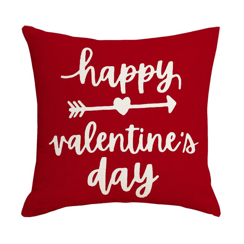 Neuer Valentinstag Bedruckter Kissenbezug Leinen Nordisch Wohnzimmer Sofa Kissenbezug Kissen