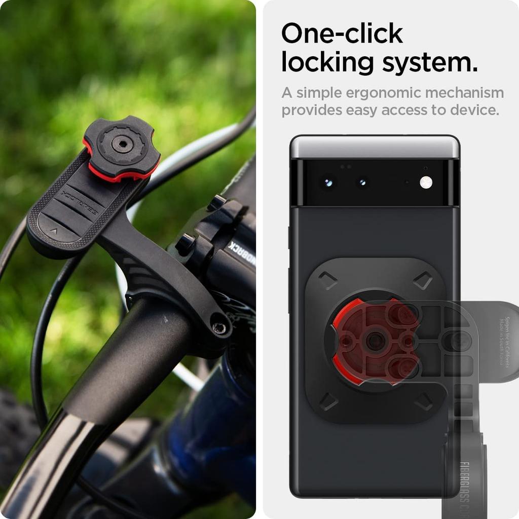 Spigen MF100 Bicycle Phone Bike Stable Phone Easy Simple Spigen MF100 Holder, Gearlock, Out-Front Mount, 360-Degree Rotation, Mount, Attachment, Slim,