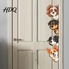 Bathroom Glass Window Clings Cartoon Puppy Wall Sticker Easy Apply Waterproof PVC Decal Creative Durable Sunproof Vinyl Stickers Dog Pattern for And