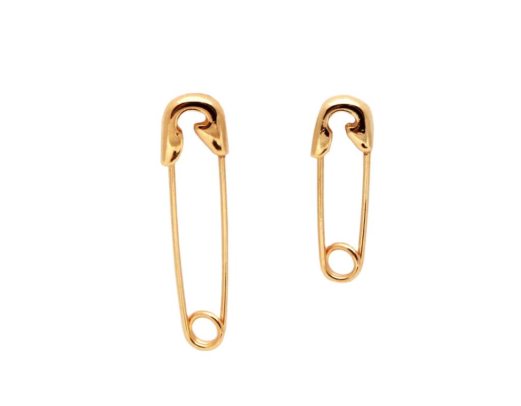 Xpier Gold Safety Pin Piercing Earrings X-E18172