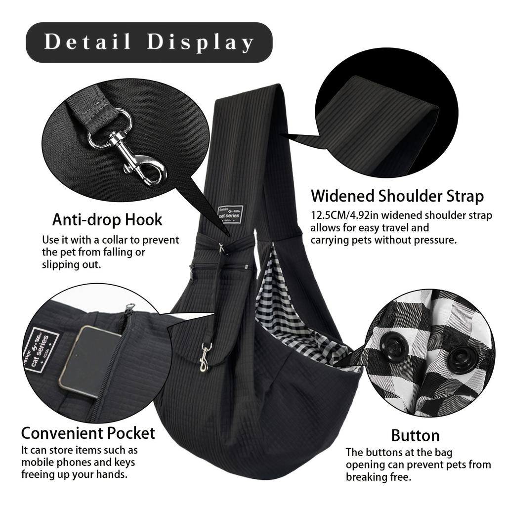 Small and medium-sized pet cat and dog leash, suitable for outdoor trips. Breathable and waterproof. Large capacity dog walking bag.