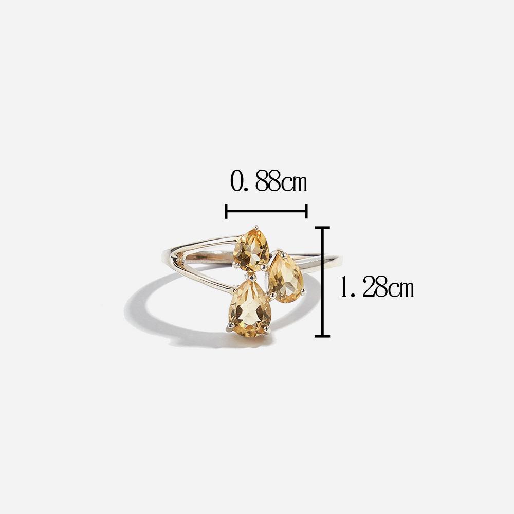 Atemberaubender Ring für Frauen, 925er-Sterlingsilber, natürlicher Citrin, Geburtsstein November, edler Schmuck für Verlobungsantrag, Liebesgeschenk