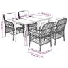 VidaXL Ensemble à Manger de Jardin avec Coussins 5 pcs, Table et Chaises de Patio, Meubles d'Extérieur Terrasse, Moderne, 3212147