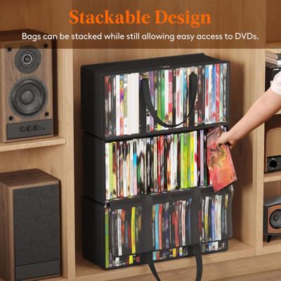Book Storage Bag with Handle Zipper Closure Large Capacity Transparent