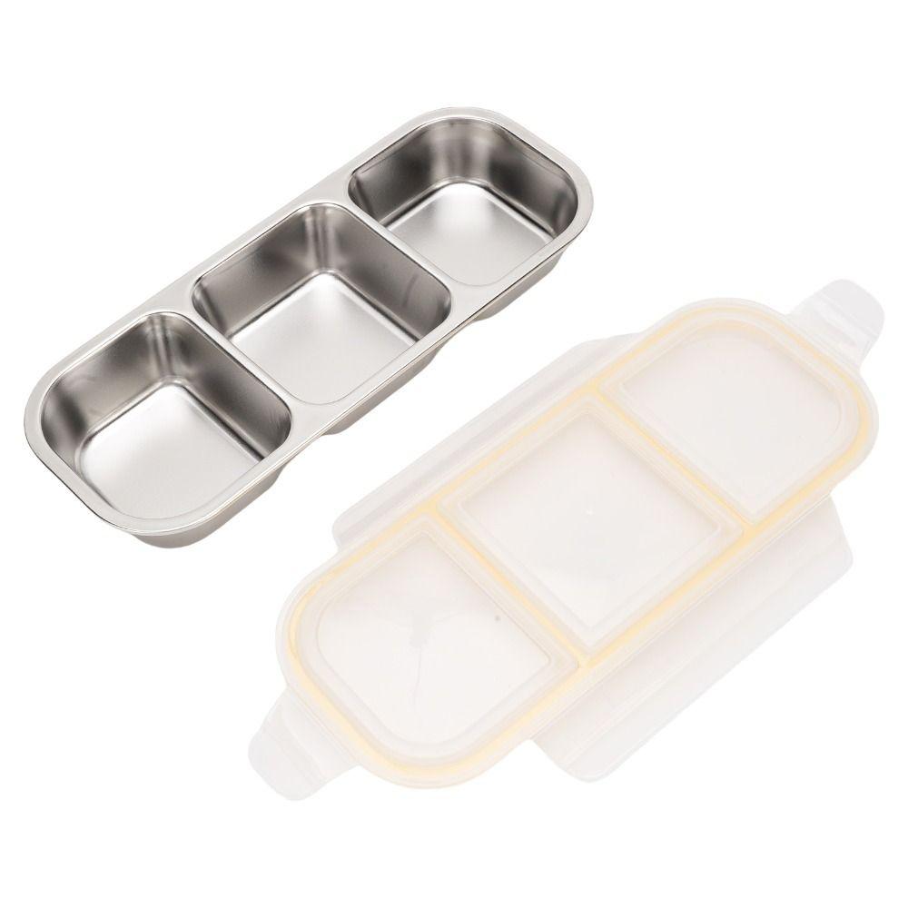 Wet Dry 304 Stainless Steel Lunch Box Portable Food Storage Meal Prep Container Travel Meal