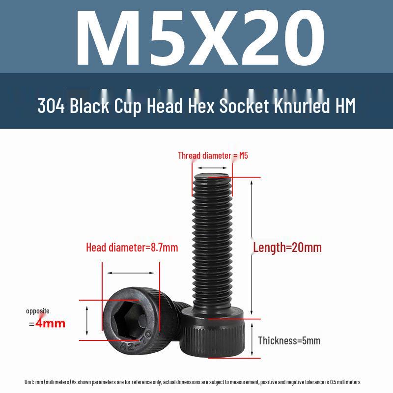 Yigu 304 Stainless Steel Hex Socket Cylindrical Head Screws: M2-M5 Bolts, M6-M12 Screws