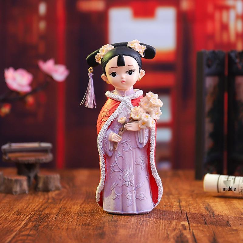 Hand-Painted Chinese Style Flower Princess Figurine - Classical Cultural Creative Gift