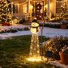 Pathway Stake Lights for Yard Solar Powered Christmas Garden Light, Outdoor Metal Holiday Landscape Path Decorations Star Snowflake Waterfall