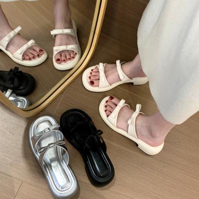 Fashion Women Slippers 2024 New Summer Fashion Casual Shallow Sandals Low Heels Square Heels Slippers Slides Women Zapatos De Mujer