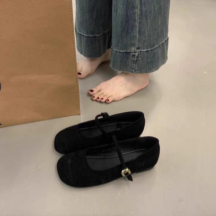 Sanft passender Rock Birkenstocks Frühjahr neue flache runde Mary-Jane-Schuhe Pendler-Temperament einzelne Schuhe