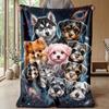 Space Bathing Pup Singing Theme blanket Lightweight Warm Flannel Blanket Decorative Throw Blanket for Home Decoration