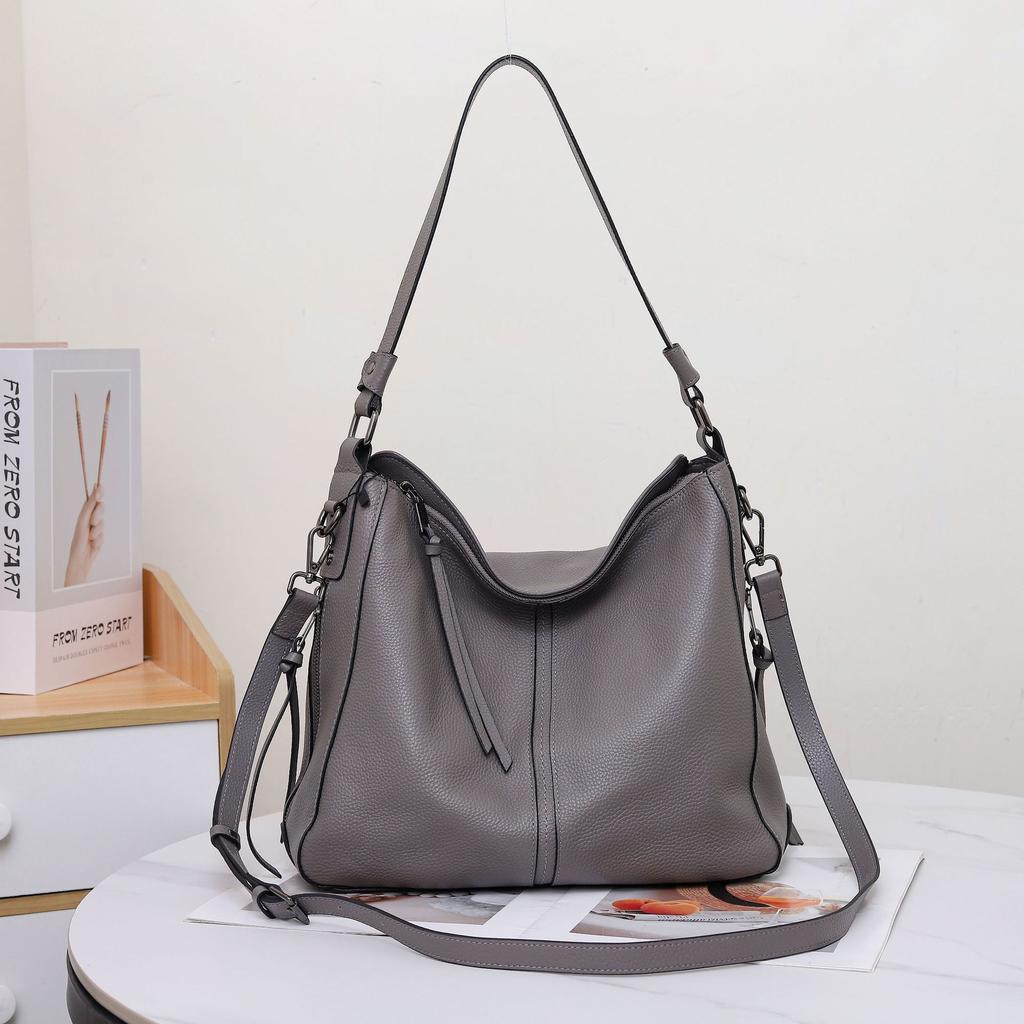 Dámská taška přes rameno z hovězí kůže s velkou kapacitou, dámská módní jednoduchá nákupní taška, praktická taška na dojíždění, více přihrádek, měkká