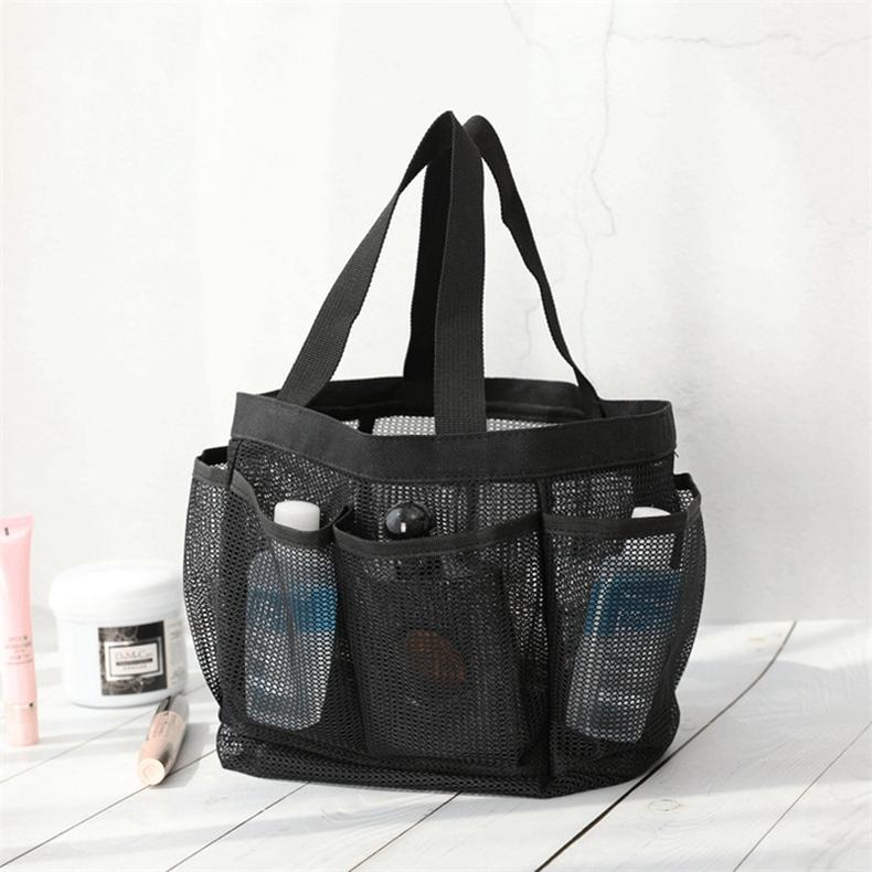 Portable Beach Mesh Bath Bag Transparent Travel Waterproof Toiletry Bag