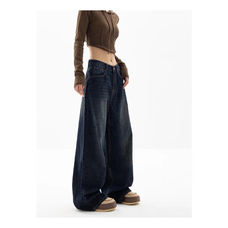Y2K Vintage High Waist Harajuku Loose Jeans Pants Korean Fashion Women's Grunge Wide Leg Oversized Denim Trouser Female Clothes