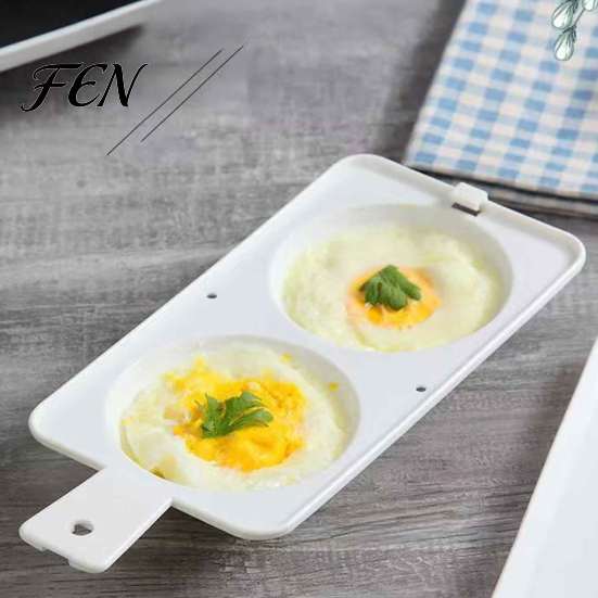 Fast Breakfast Appliance Microwave Egg Poacher, 2?Cavity Steamer Cooker with Lid & Handle, Easy Boiler Mold, Quick Kitchen Gadget for Home