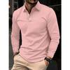 Men's Spring Long Sleeve Polo Shirt Solid Color Turn-down Collar Golf Shirts Fashion Business Casual Male Tops Tees