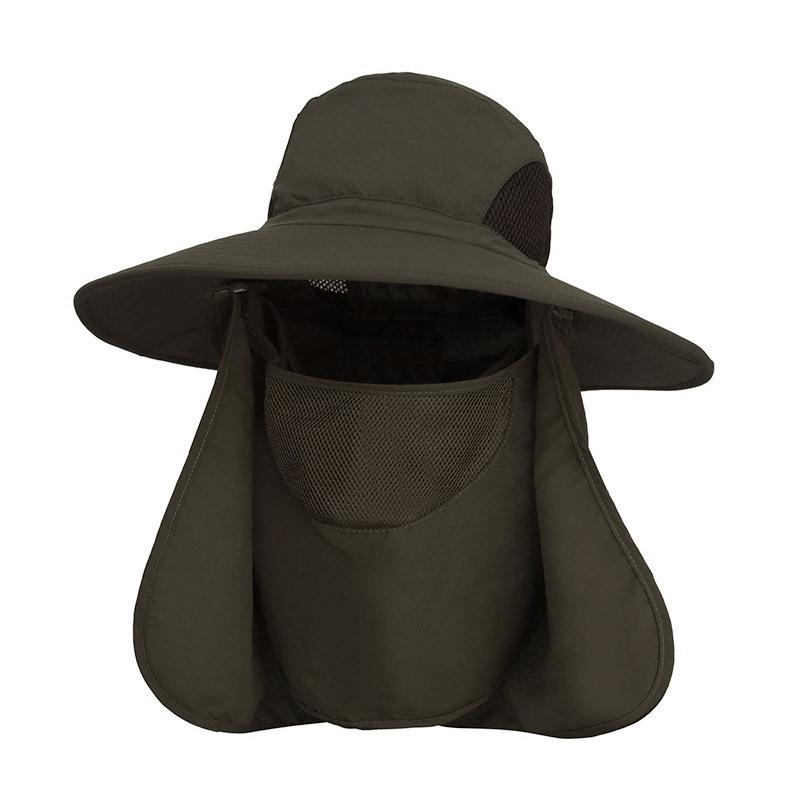 Summer sun protection hat men and women outdoor large brim bucket hat removable UV protection quick drying sunshade sun hat