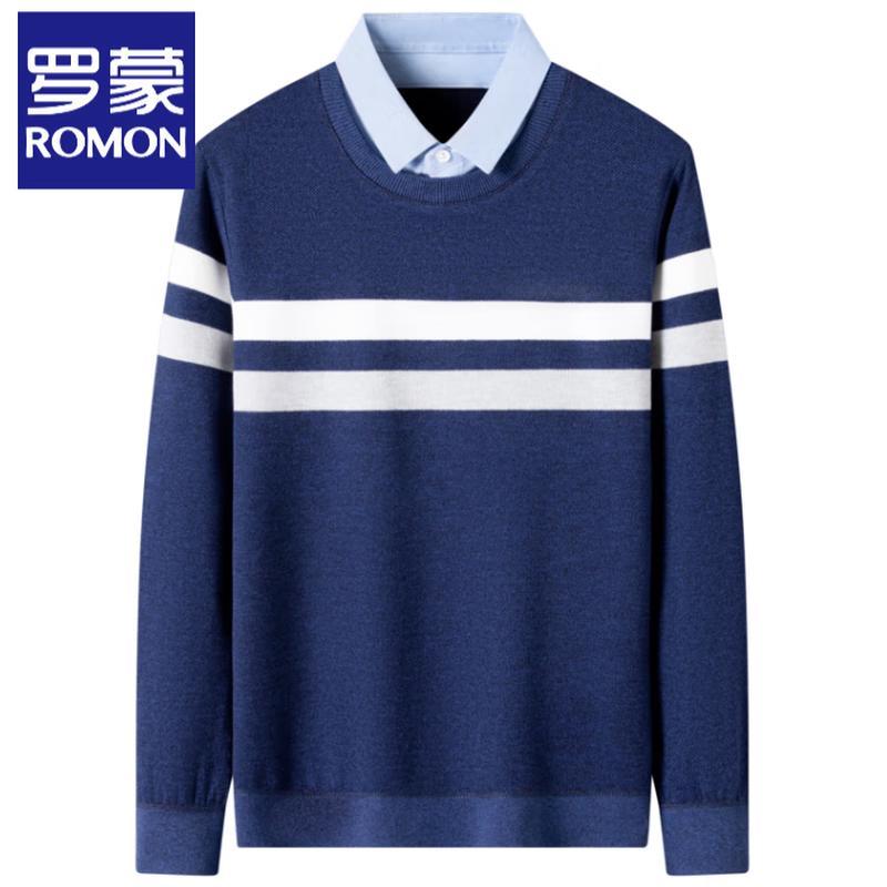 ROMON E Men's Casual Knit Tops