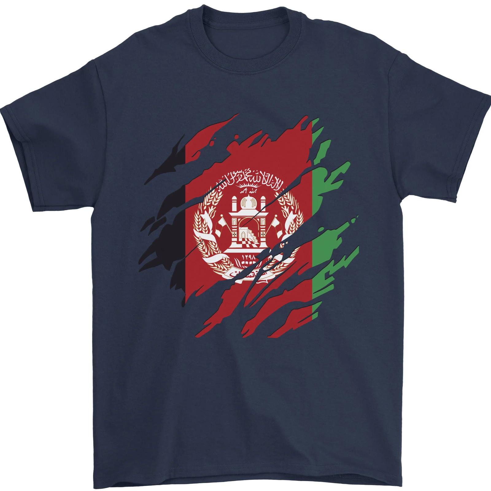Torn Afghanistan Flag Afghan Day Football Mens T-Shirt 100% Cotton S разноцветный