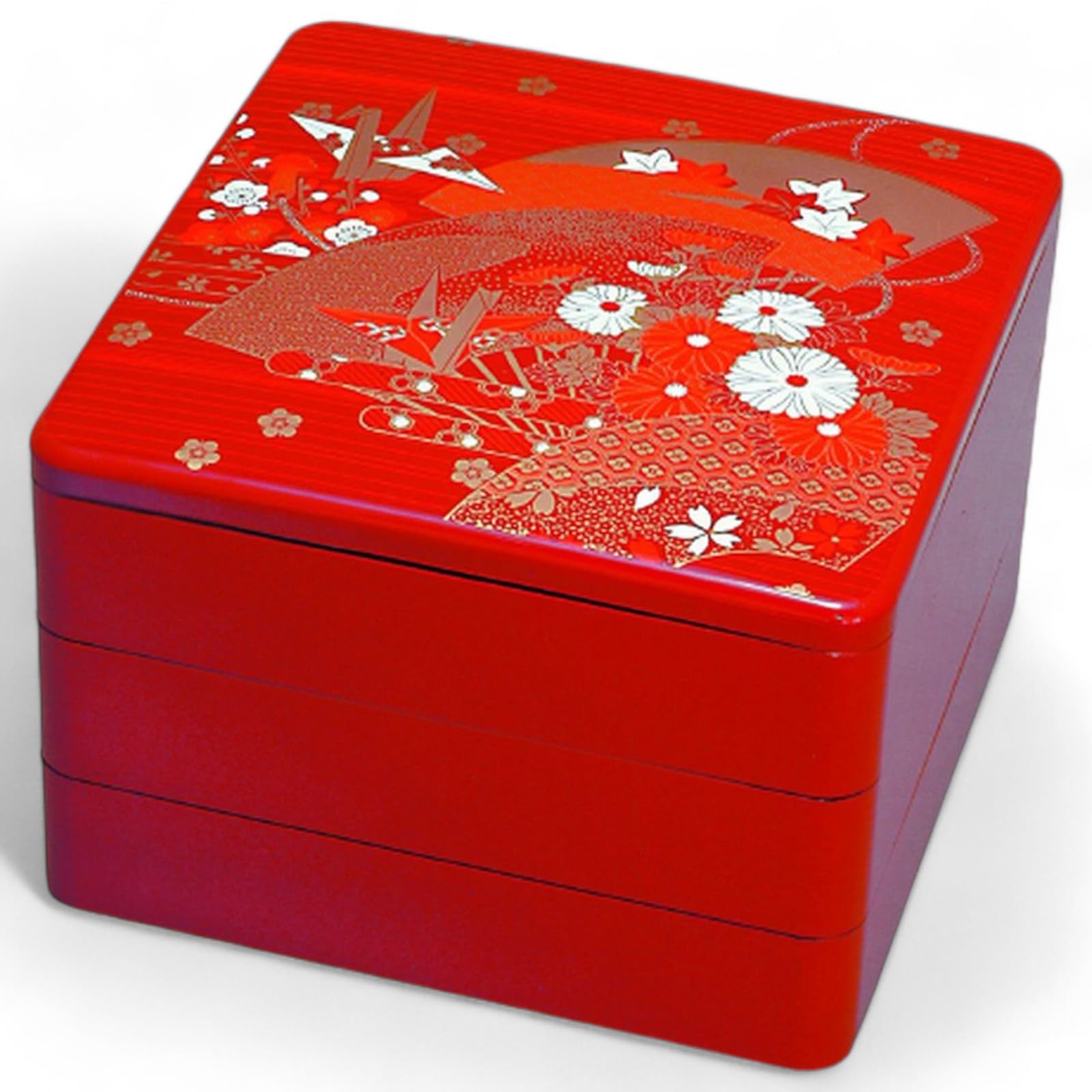 

Лакированная шкатулка Джубако 3 8 Красный Веер Сделано в Японии J-kitchens Коробка, Ярусы, Дюйм, Узор, 24 см, Смола,