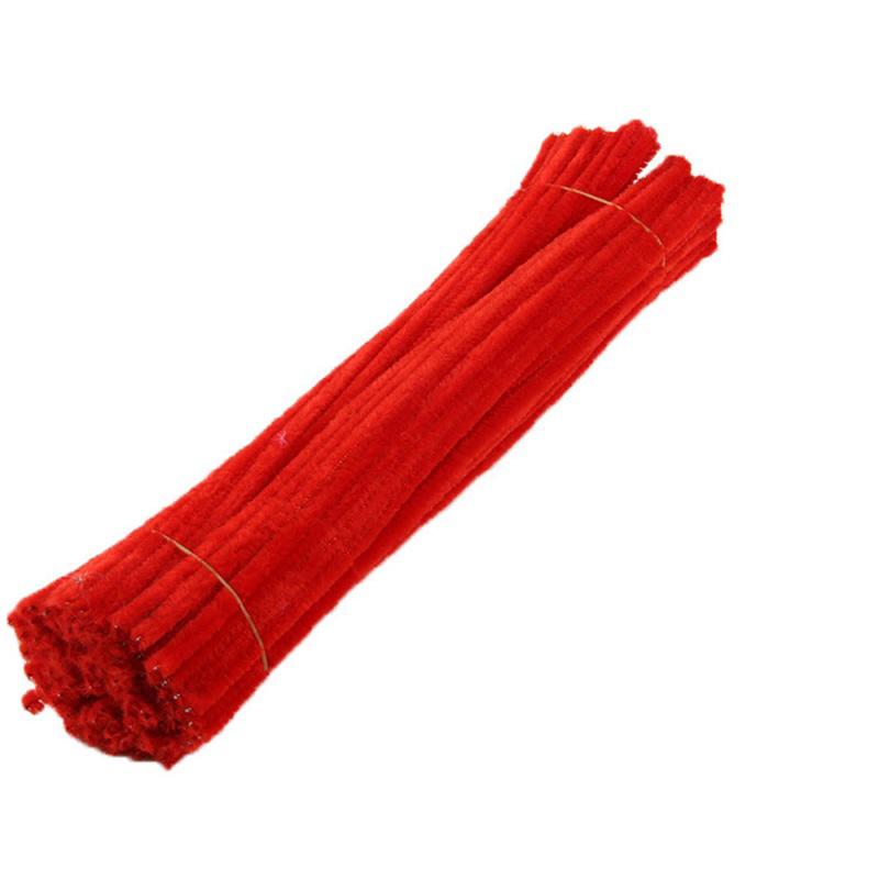 100pcs Pipe Cleaners Flexible Bendable Pure Color Polyester Chenille Stems DIY Children S Early Education Hand Made Toys