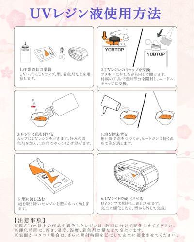 YOBTOP UV Resin Liquid 600g - Large Capacity, Low Viscosity, Hard Type, High Transparency, Clear, Fast Curing, UV/LED Compatible, Refill, Beginner-Fri