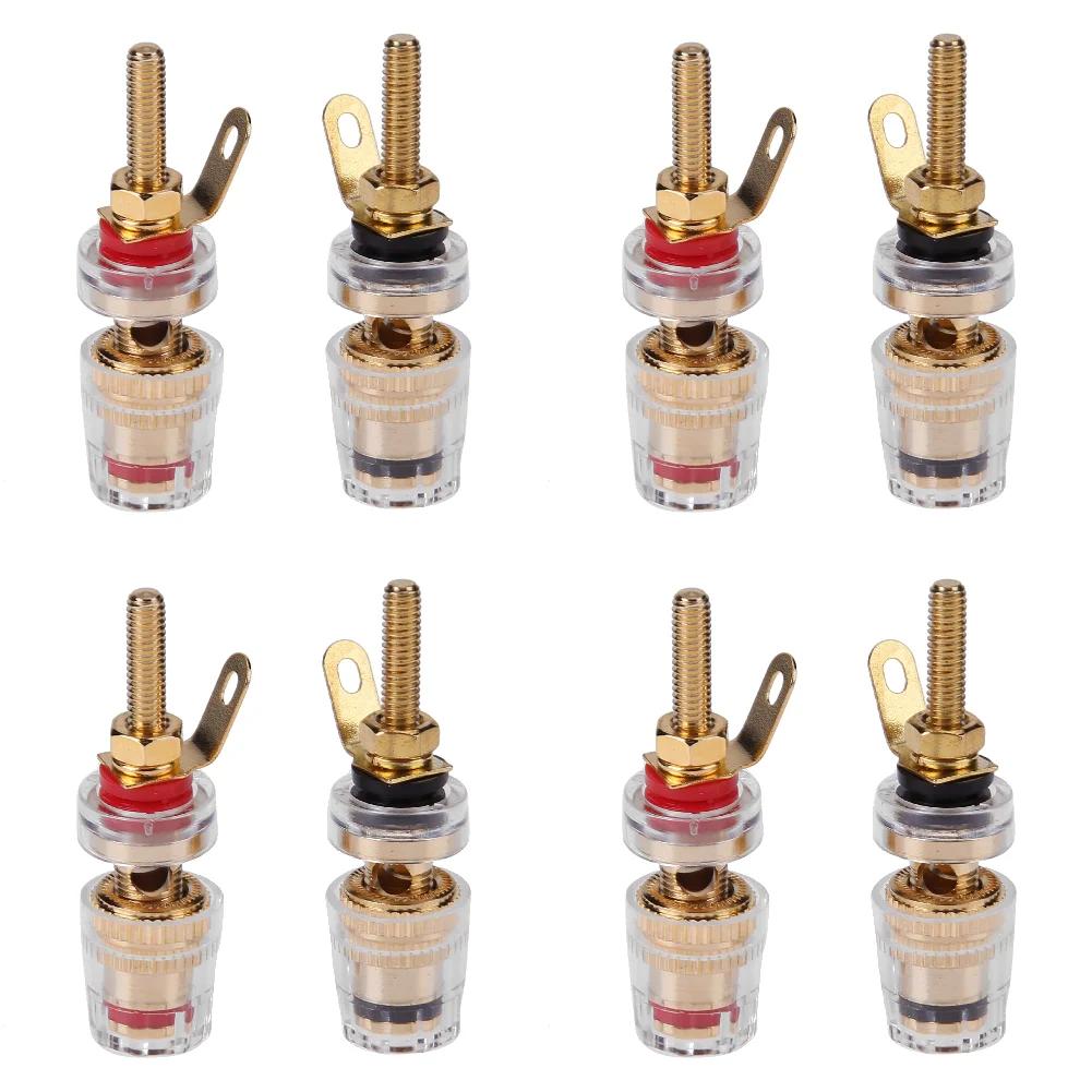 2/4/6/8/10Pcs 4mm Brass Speaker Low Frequency Amplifier Connector with Transparent Shell Binding Posts for Banana Plugs