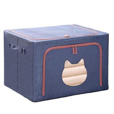 Clothes Storage Bag with Steel Frame Large Capacity Foldable Clothes Storage Bin Closet Organizer