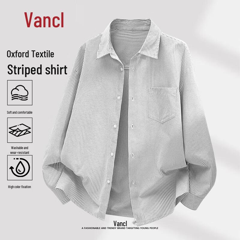 

VANCL Men s Oxford Striped Long-Sleeve Casual Shirt XL