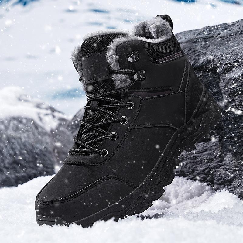 Men's Winter High-Top Snow Boots with Plus Size Options