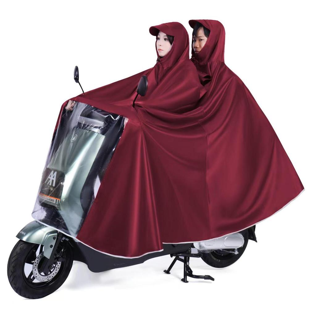 Thickened & Extended Electric Bike and Motorcycle Raincoat for Helmet Use