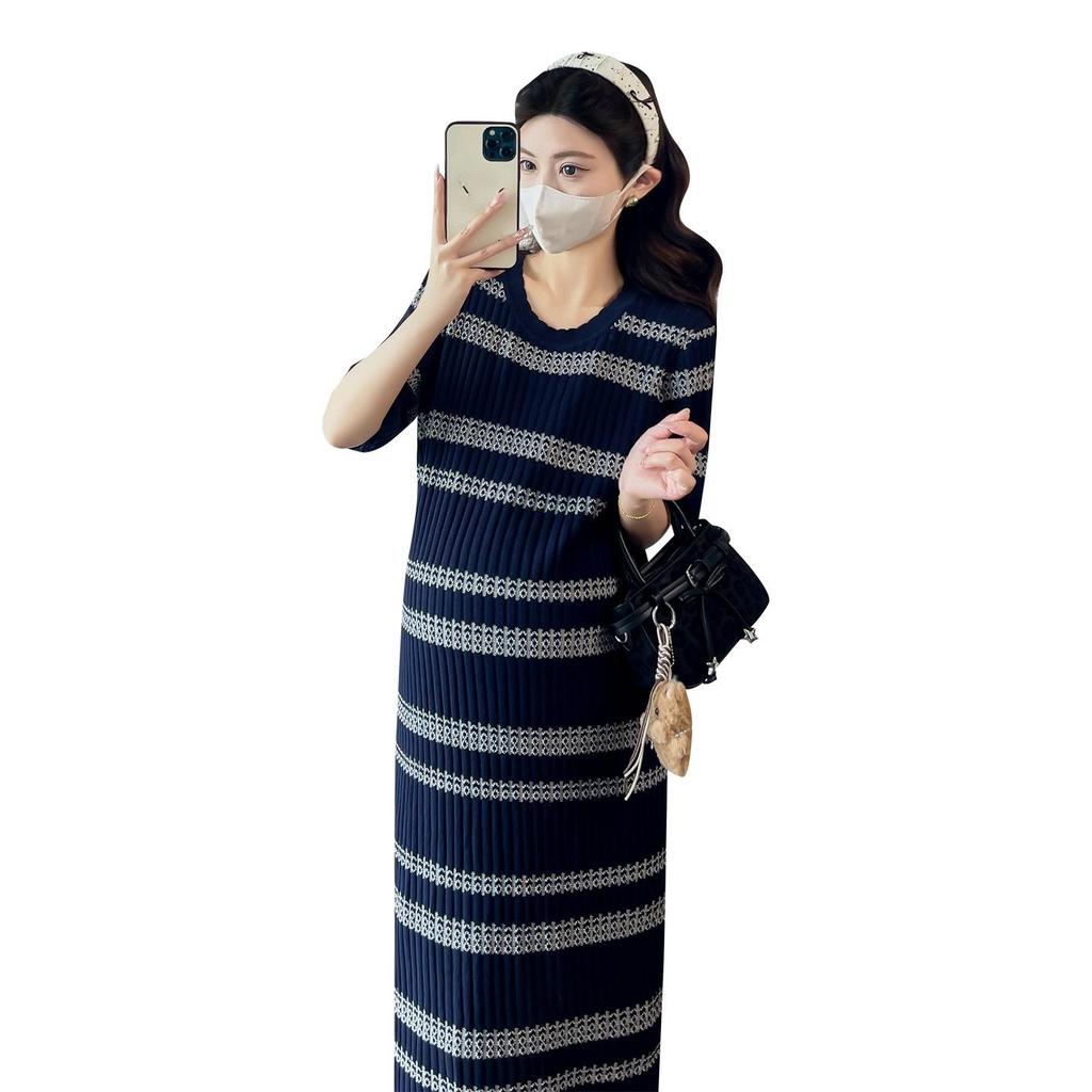 Summer 2026 Striped Knit Maternity Dress: Stylish, Versatile, Trendy Nursing Wear for Moms