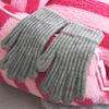 Daiso Ribbed Finger Hole Gloves Grey