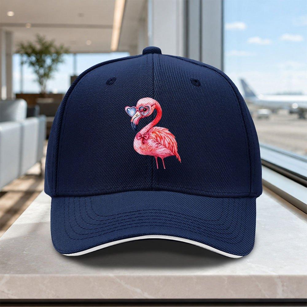 HeartShaped Flamingo Sunglasses Baseball Cap Adjustable Lightweight Unisex Hat for Outdoor Weddings Parties