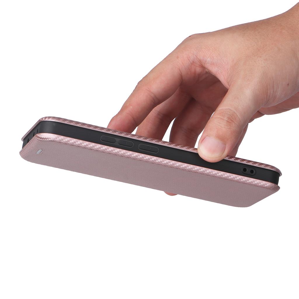 Für OnePlus Nord 4 Hülle Kohlefasertextur Sturzsichere PU-Leder-Handyhülle