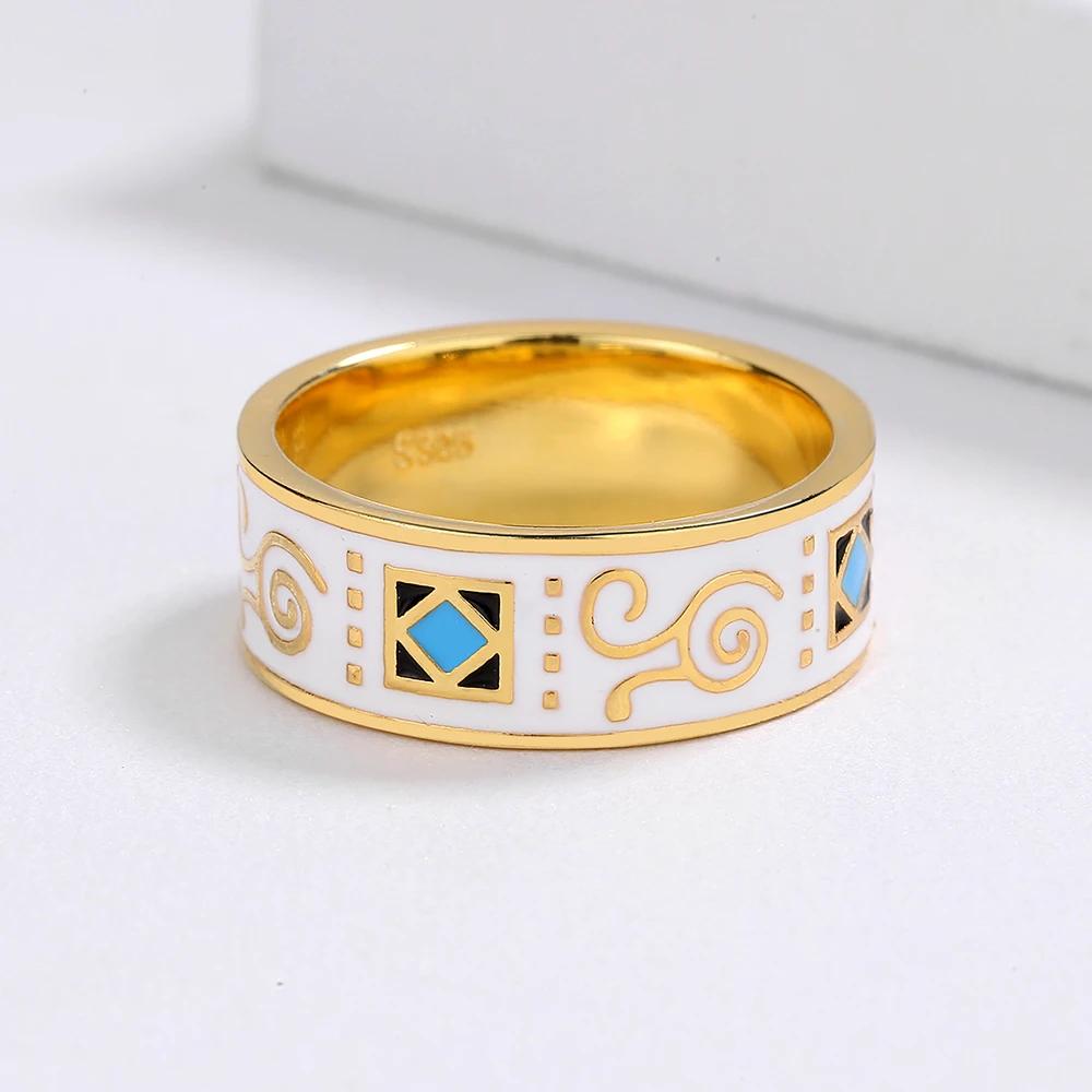 Anillo Clásico para Hombre Moda Patrón Irregular Anillo Esmaltado