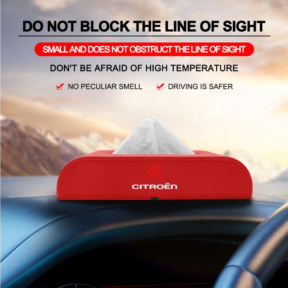 PU Leather Car Tissue Box Magnetic Absorption Box Accessories For Citroen C1 C2 C3 Grand C4 Picasso C4L VTS C-ELYSEE C3-XR DS