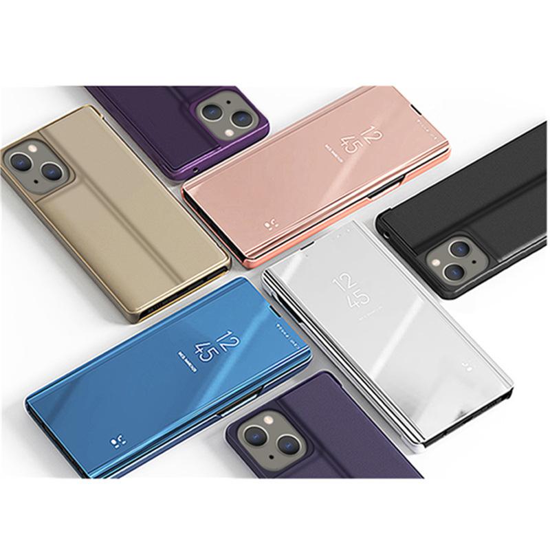 Applicable iPhone11Promax Mobile Phone Case Mirror Vertical No-flip Leather Case Acrylic Apple 11 Protective Case