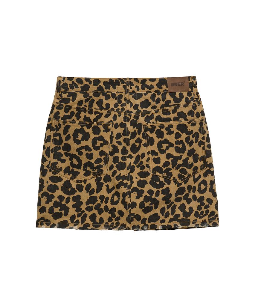 ERER Leopard Mini Skirt Brown