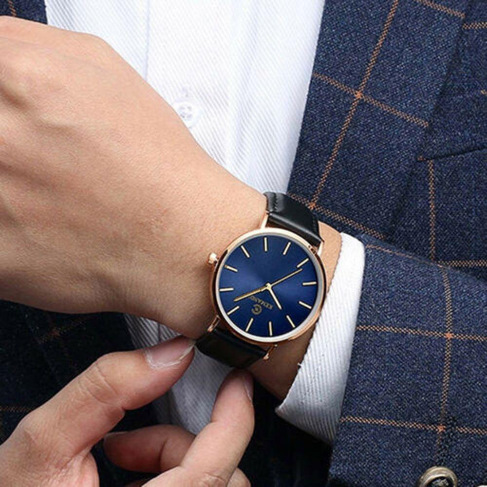 Luxury Business Simple Fashion Genuine Leather Strap 6.5mm Ultra Thin Quartz Wrist Watch Men Watch