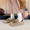 Thick-soled fringed Birkenstocks autumn niche beaded Doudou shoes new all-inclusive Birkenstocks