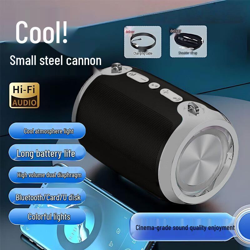 

High Volume Outdoor Portable Speaker with Long Battery Life, AI Smart Bluetooth, Heavy Bass, and Premium Sound Quality 818