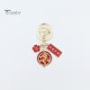 New Year Keychain Flower Dragon Pendant Best Wishes Polished Lobster Clip Lightweight Shoulder Bag Schoolbag Decoration Pendant Keyring