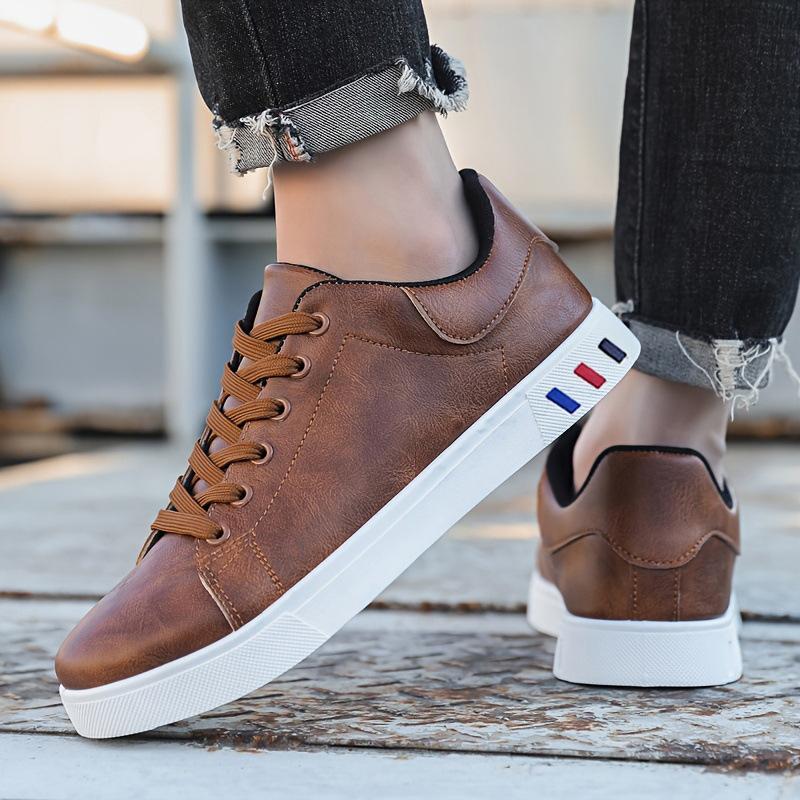 New Leather Men's Casual Shoes Board Shoes Waterproof Sports Shoes
