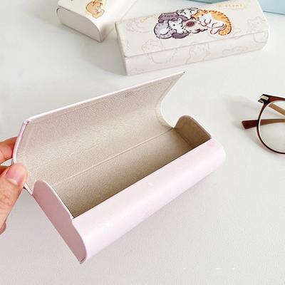 Cute PU Leather Glass Case Cat Pattern Glass Protection Glass Box Hard Shell Eyewear Case Women