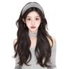 Hair Hoop Half Headband Wig Korean Style Long Wavy Curly  Hair Gray Wide Knit Headband Wig  Party