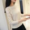 Mode Sexy Hollow Out Knitwear Dames Grote Maat Losse Lange Mouw Tops Herfst Mode Opengewerkte Kant Trui