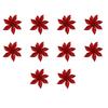 10Pcs Multi-Color Artificial Poinsettia Flowers Sequin Plastic Christmas Flowers Ornaments  Holiday